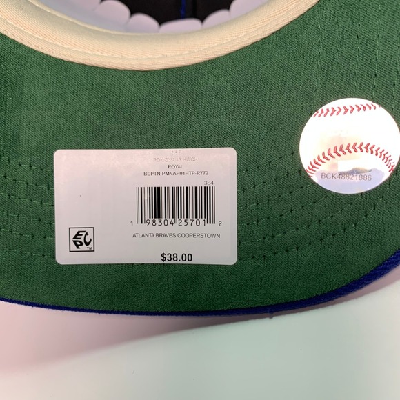 Atlanta Braves Cooperstown '47 Hitch Snapback Hat Royal Blue Adjustable New - Picture 6 of 8